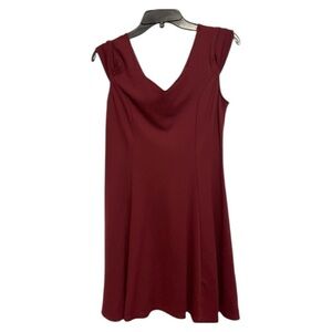 INSNOVA Women’s‎ Maroon HOCO/Formal Mini Dress Zip up w/V-Neck(Front/Back)-Large